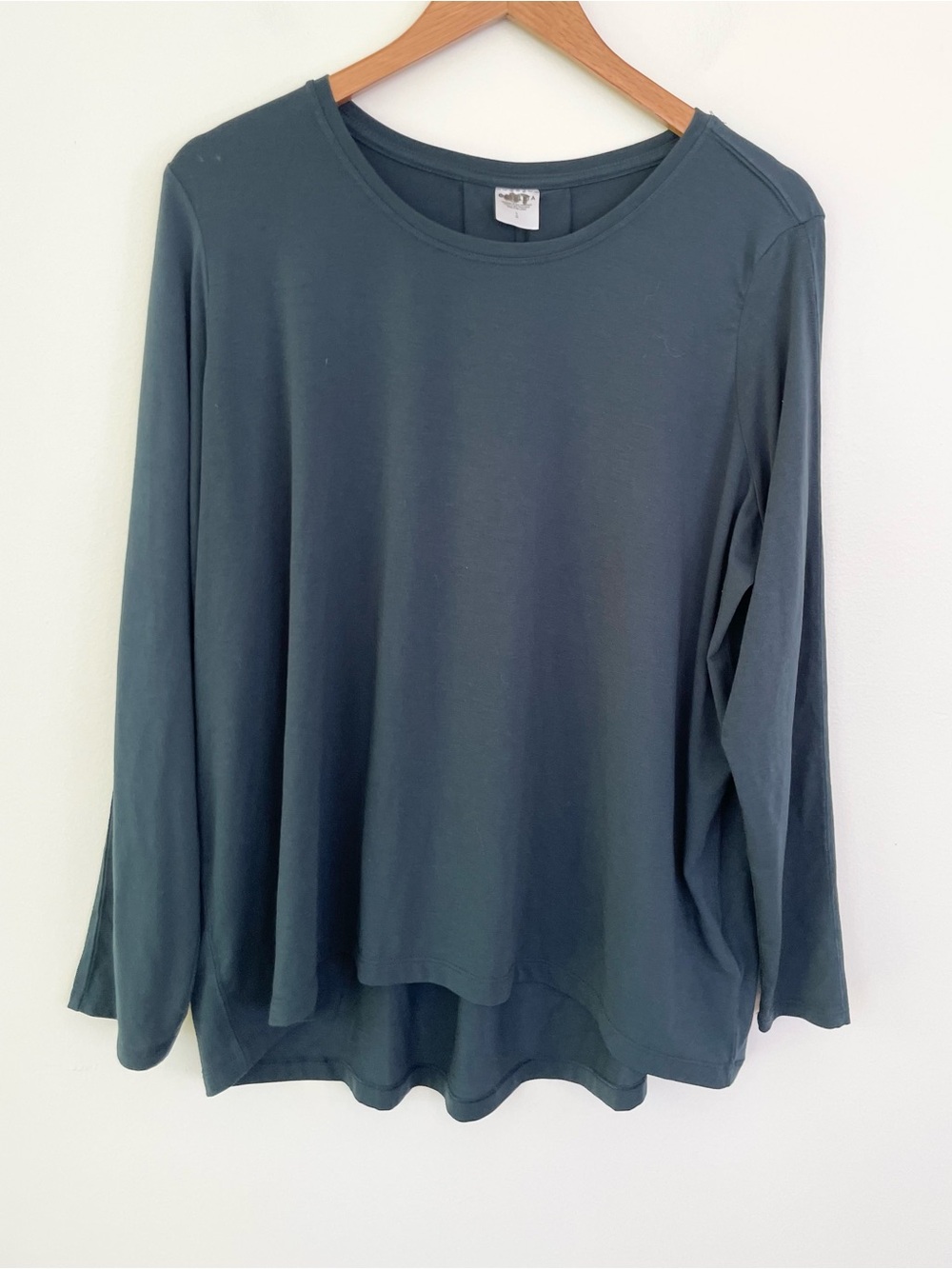 Athleta Long Sleeve Top Cypress Green With Ease Tee L Large Workout Wicking Dry - Picture 5 of 12